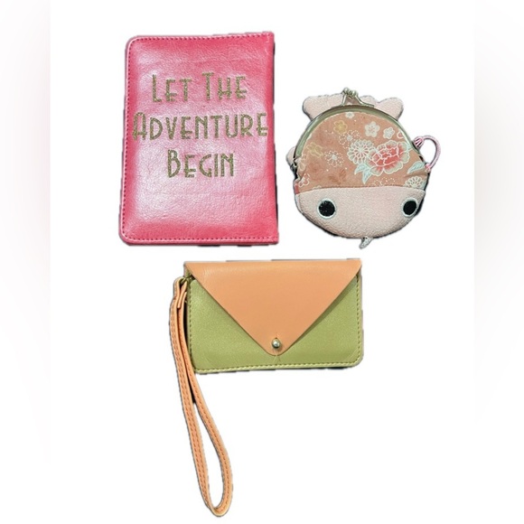 Passport Case, Card Holder and Coin Purse, Mini girls Traveling Set - Picture 1 of 2